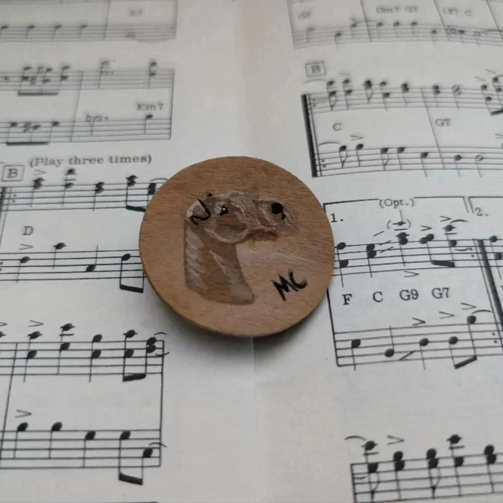 Handcrafted Wooden Dog Pin